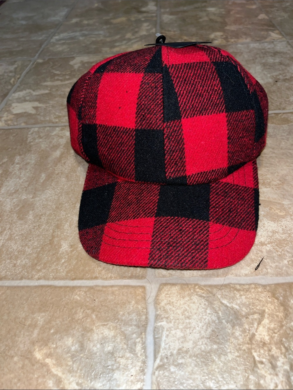 NWT Do everything in love Red and Black Buffalo Plaid Baseball Cap